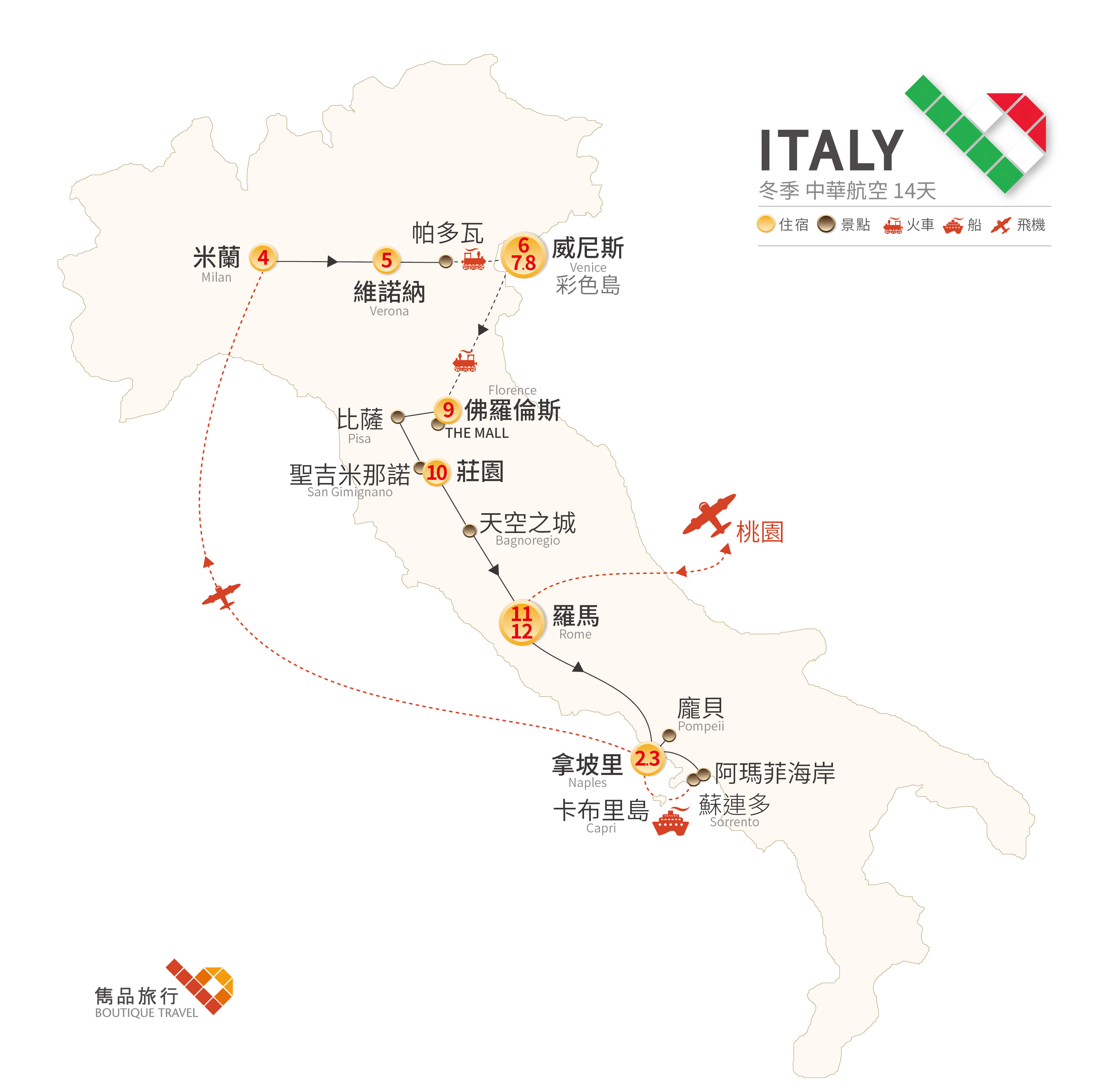 義大利 旅行地圖-義見鍾情．義大利14天